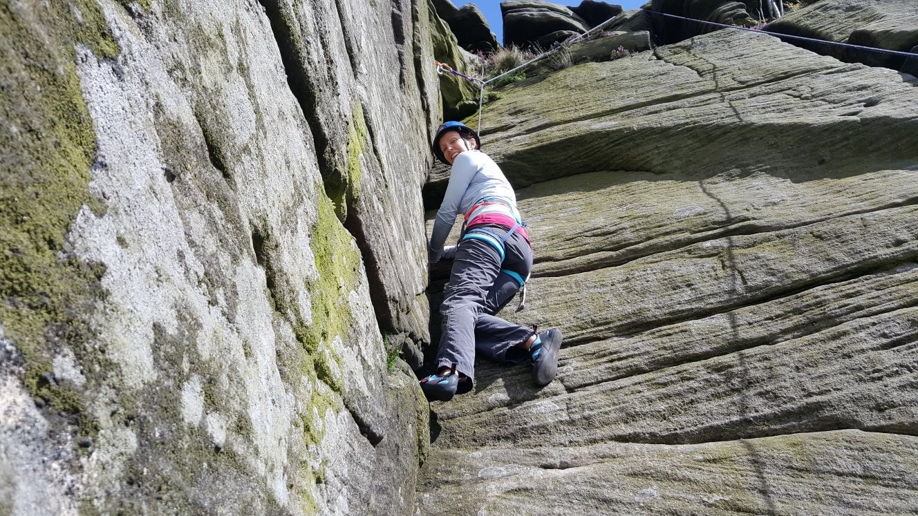 Zoe Foster Climbing Peak District